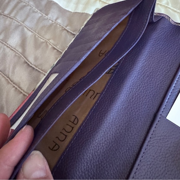 Anna by Anuschka Hand Painted Genuine Leather Butterfly Rose Wallet Crossbody - Picture 16 of 16